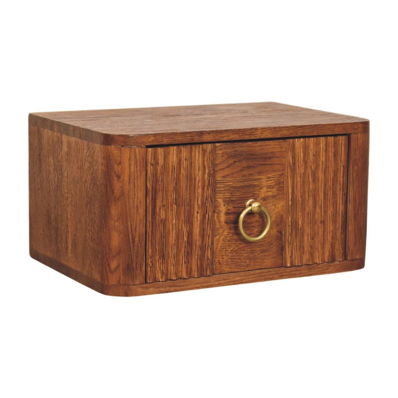 Solid Wood Aurelia Wall Bedside Table for Bedroom.