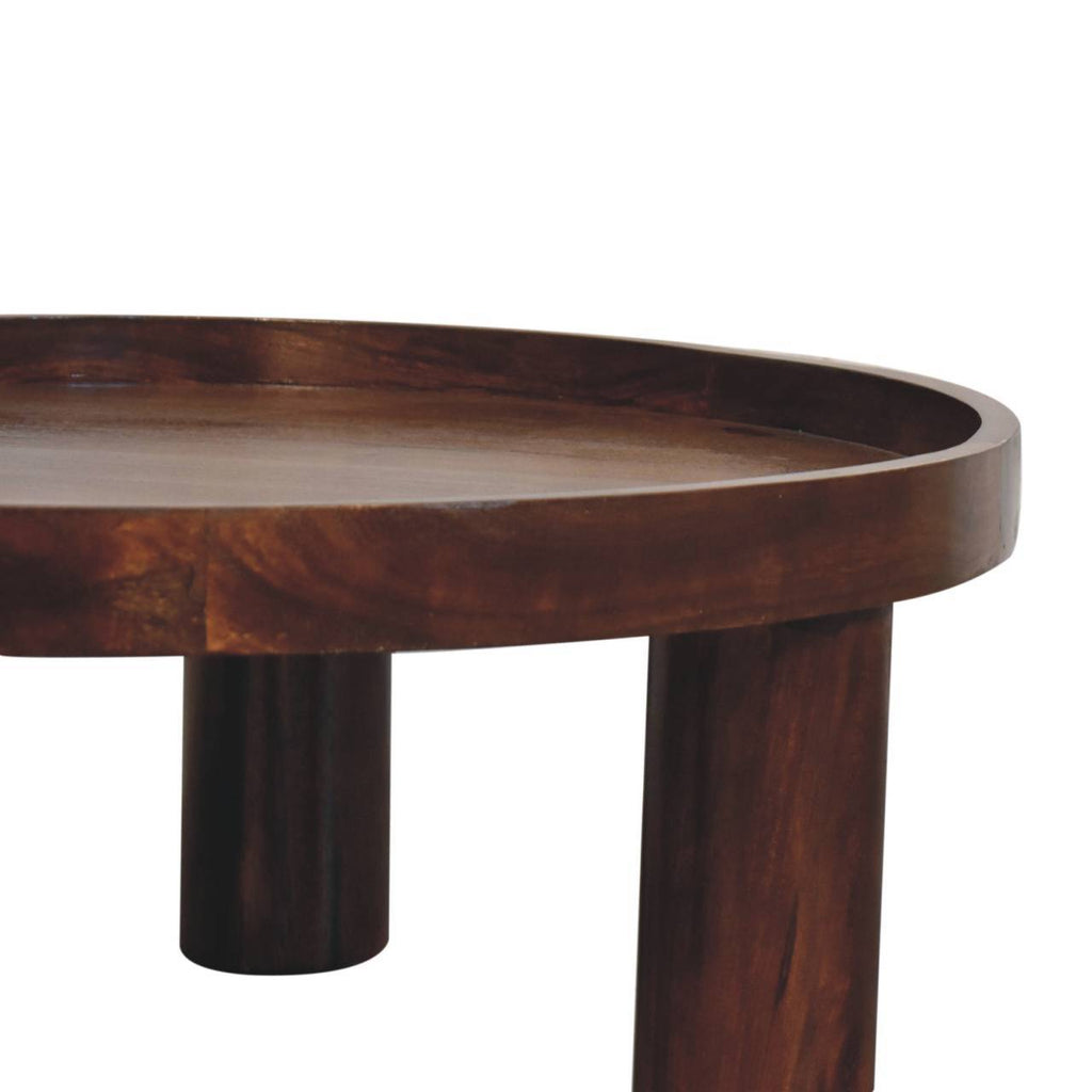 Solid Wood Crescent Chestnut Coffee Table