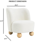 Boucle Upholstered Accent Chair with Curved Back.