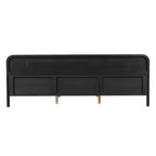 Solid Wood King Size Bed - Black Pine Design.