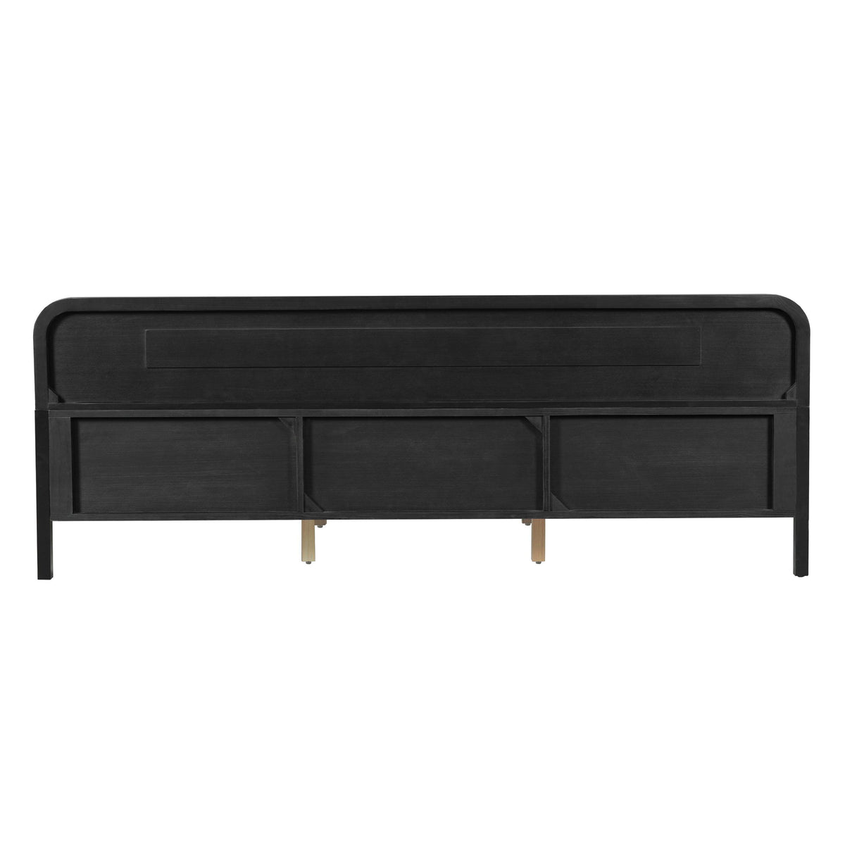 Solid Wood King Size Bed - Black Pine Design.