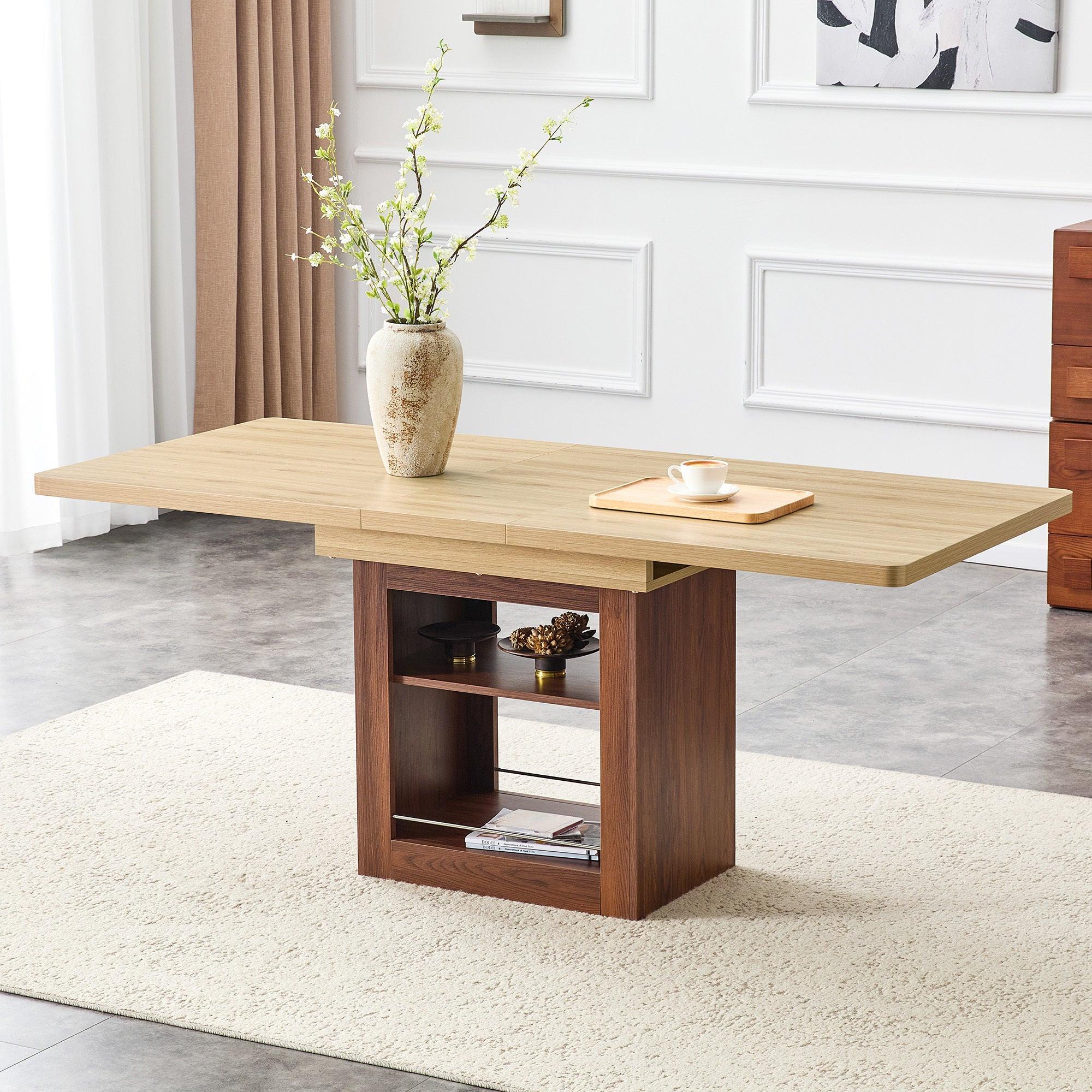 Expandable Dining Table with Storage - 59 to 71 inches.