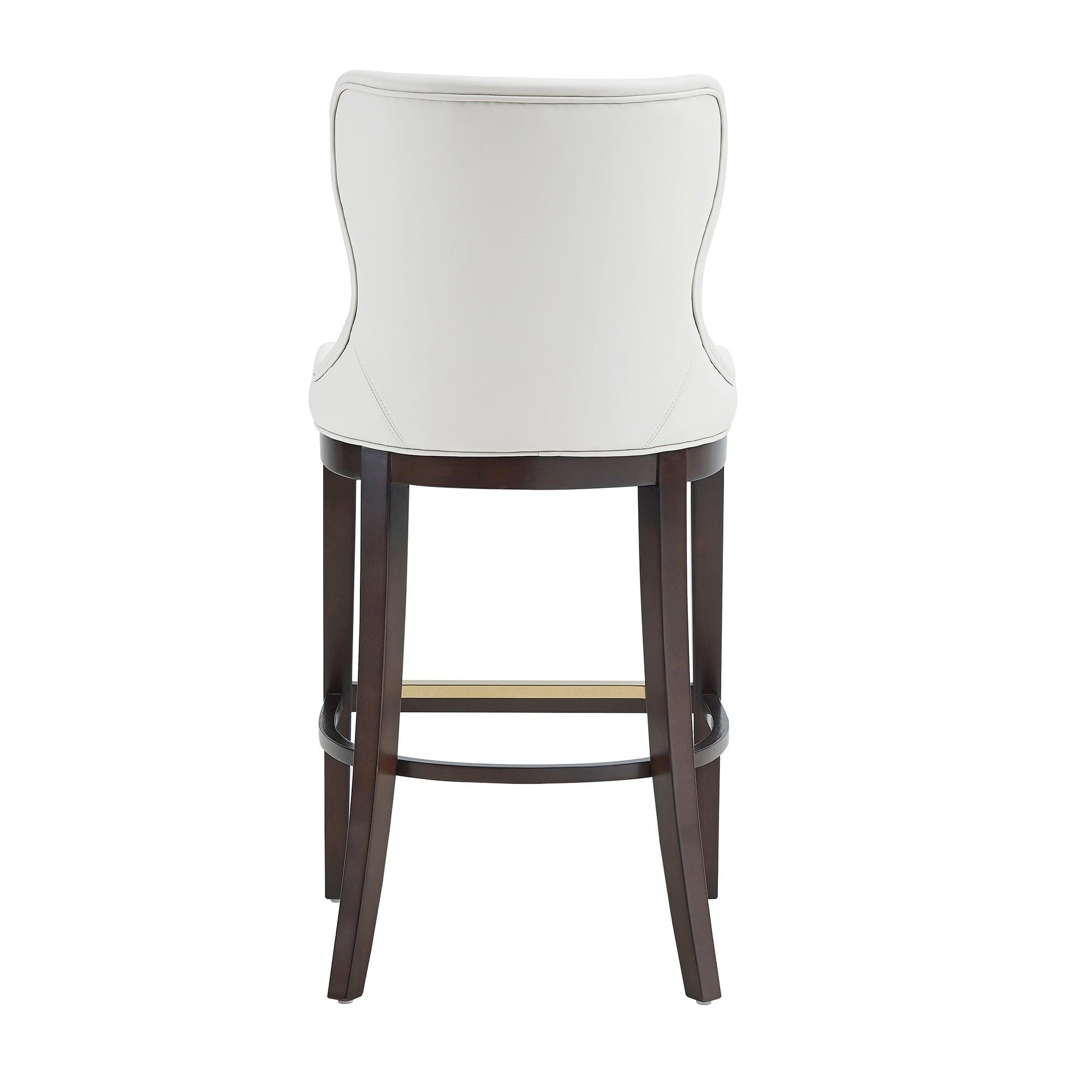 Blair Wood Upholstered Barstool in White.