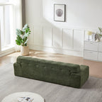 Chenille Button-Tufted Three-Seater Sofa for Comfort.