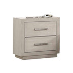 3pc King Size Bed Set with LED Nightstands - Light Grey.
