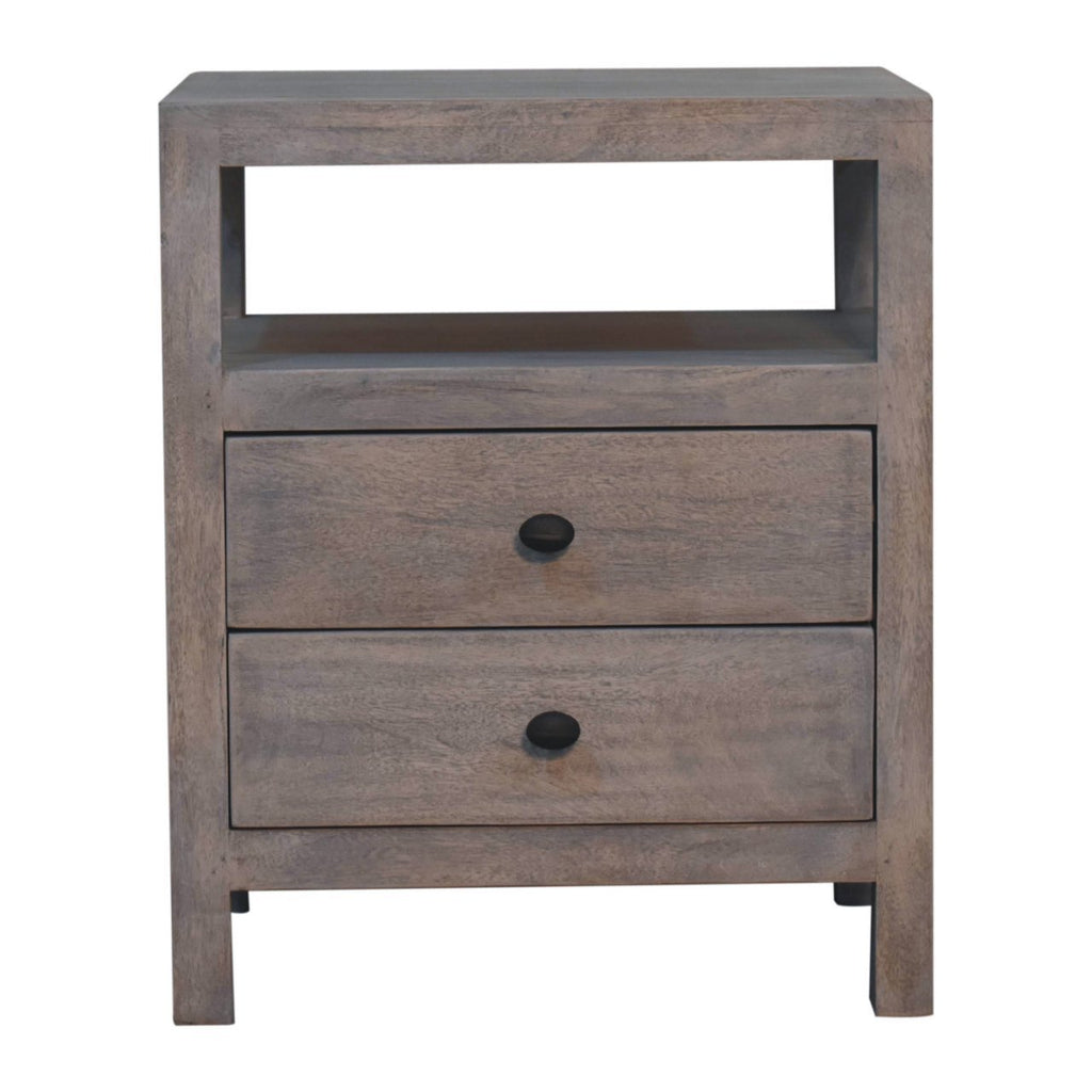 Acid Wash 2-Drawer Open Bedside