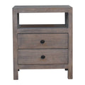 Acid Wash 2-Drawer Open Bedside