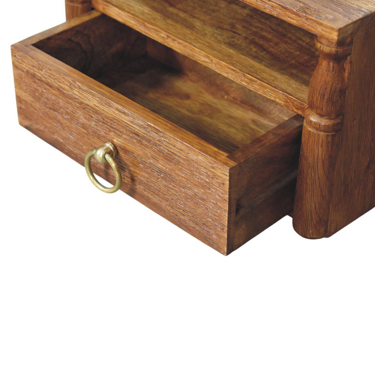 Artisan Furniture Solid Wood Turned Pillar Nightstand.
