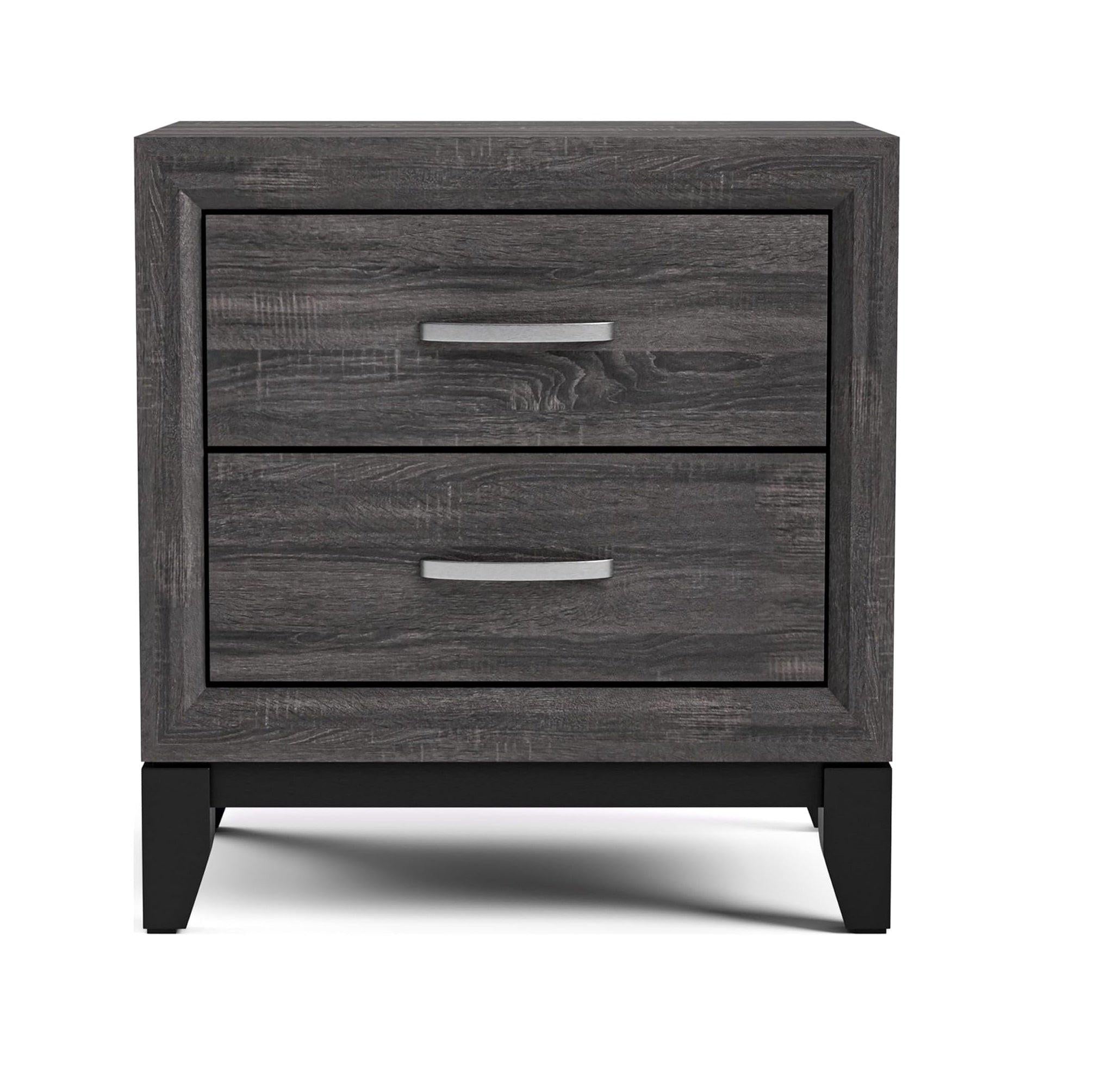 Two Tone Nightstand with Two Drawers for Bedroom.