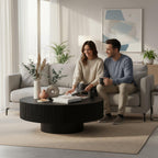 Fluted Round Coffee Table - Mid Century Modern Design.