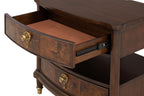 Traditional Nightstand with USB Ports in Dark Cherry Finish.