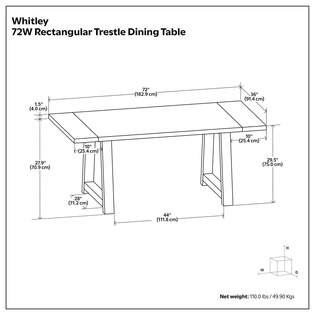 Whitley Black Wooden Dining Table.