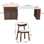 80-Inch Expandable Kitchen Island Dining Set with 4 Chairs.