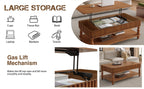 Vintage Brown Lift Top Coffee Table with Storage.