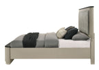Gray Linen Beige Queen Bed with Storage.