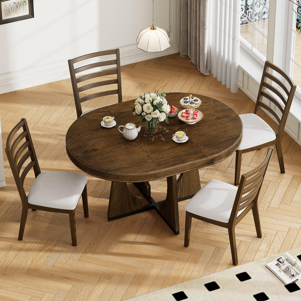 TREXM Extendable Dining Table Set for 4 with Chairs.