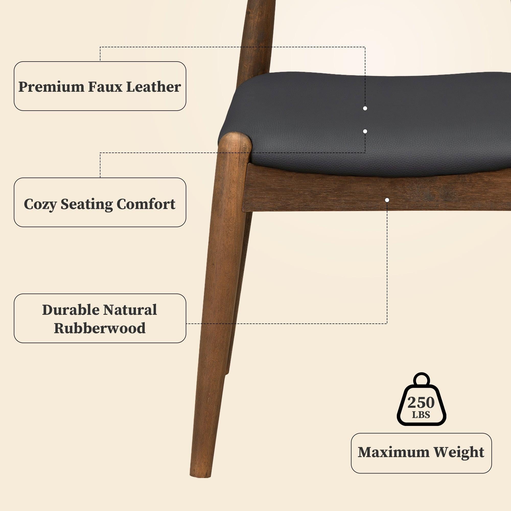5-Piece Mid-Century Modern Dining Set for Kitchen.