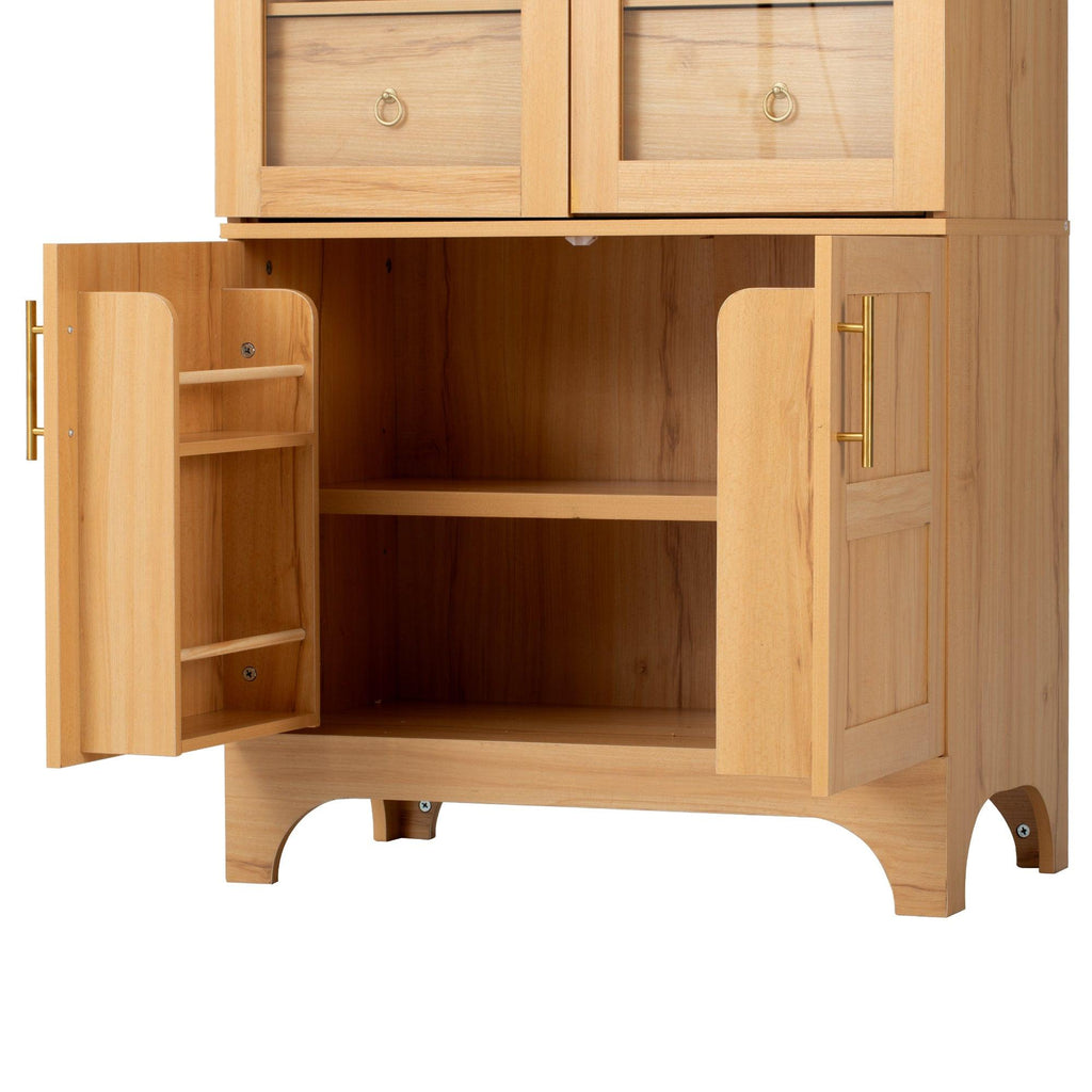 K&K Arched Kitchen Pantry Cabinet for Storage & Organization.