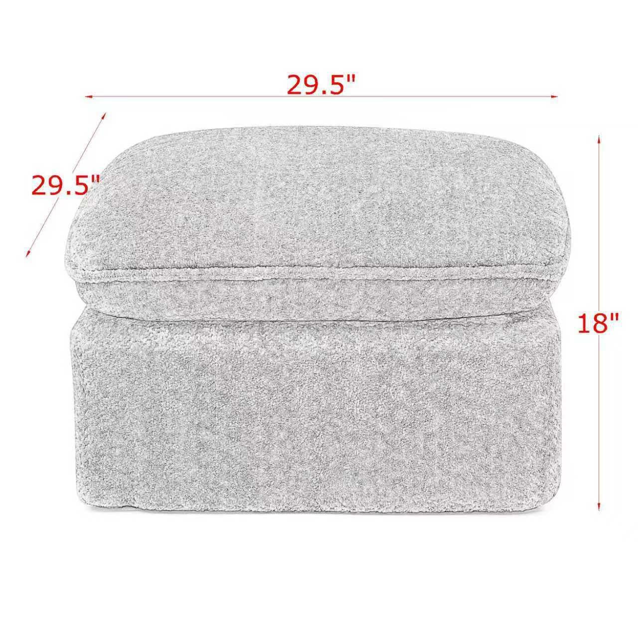 107'' Modern Boucle Sectional Sofa with Moveable Ottoman.