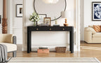 TREXM Rustic Console Table with Storage and Curved Corners.