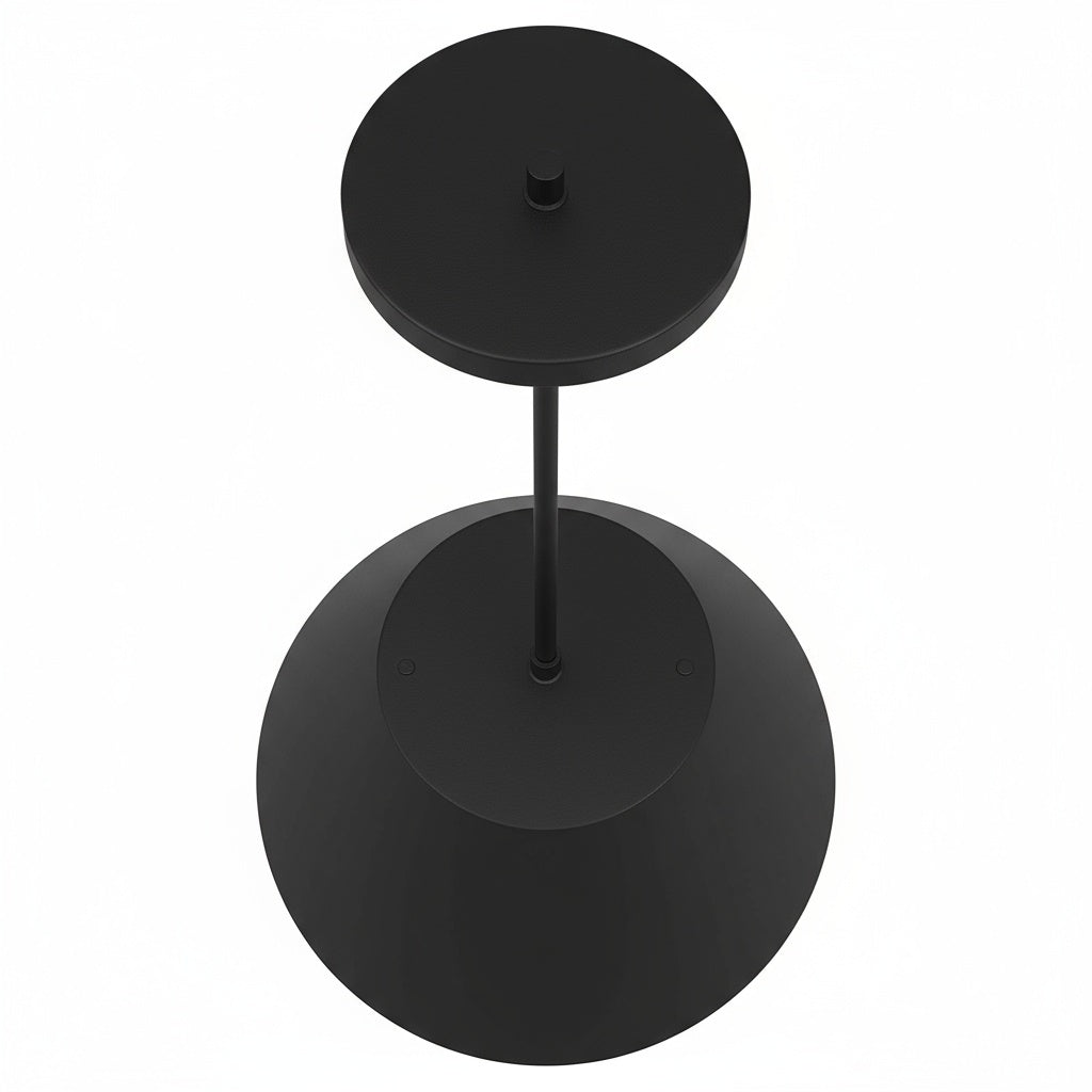 Top view of 16 inch LED black pendant light showing sleek matte black finish and ceiling mount. Perfect for stylish lighting upgrades.