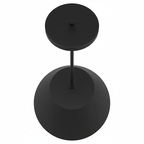 Top view of 16 inch LED black pendant light showing sleek matte black finish and ceiling mount. Perfect for stylish lighting upgrades.