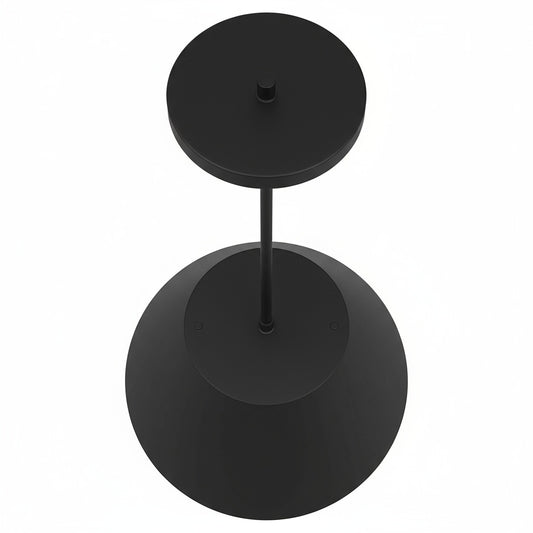 Top view of 16 inch LED black pendant light showing sleek matte black finish and ceiling mount. Perfect for stylish lighting upgrades.