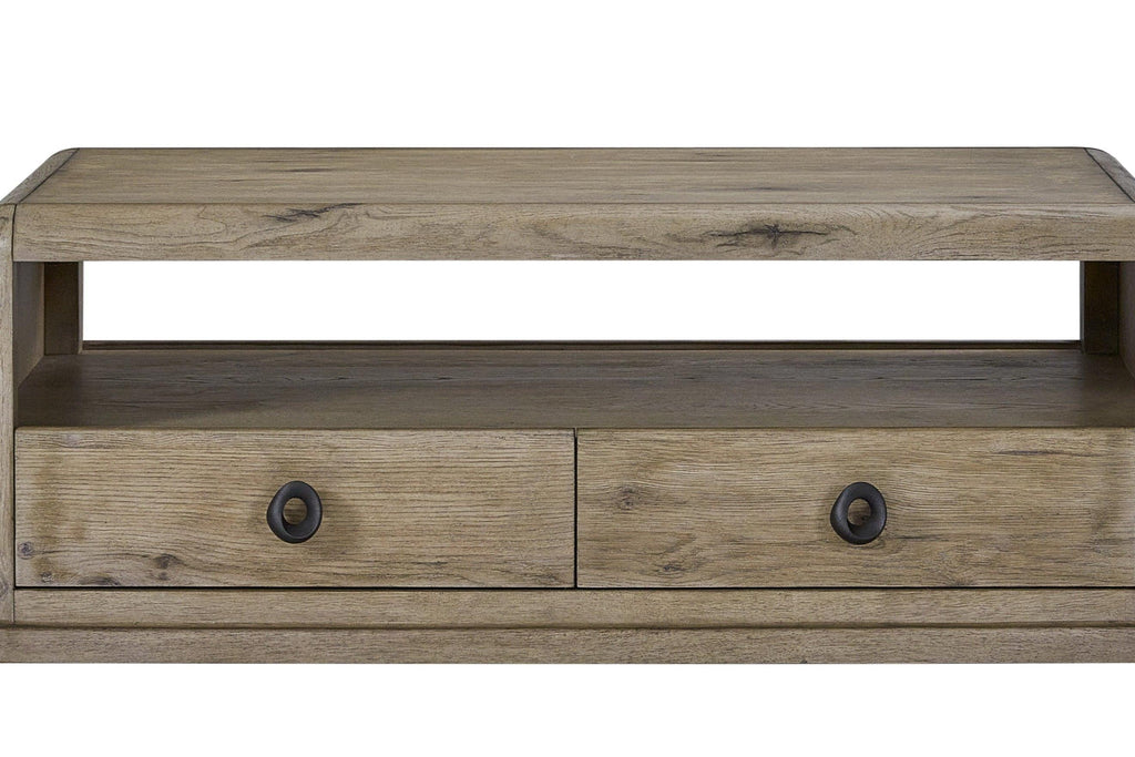 Knotty Oak Drawer Cocktail Table for Your Living Room.