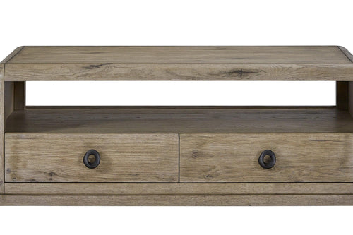 Knotty Oak Drawer Cocktail Table for Your Living Room.