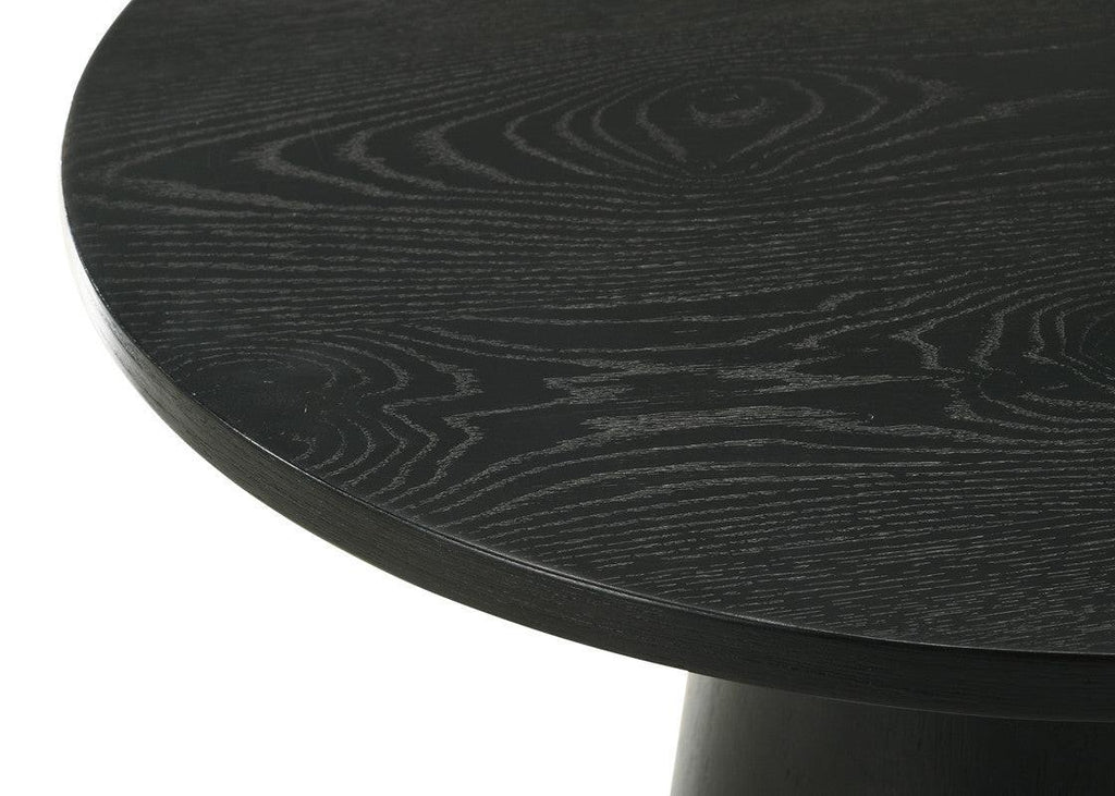 Jacopo Round Black End Table - 22' Diameter Pedestal Base.