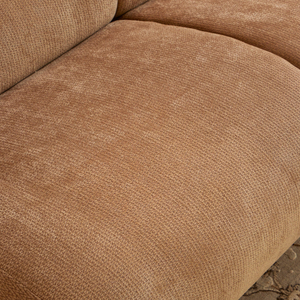 Chenille Fabric 2-Seater Sofa, Easy-Transport, Brown.