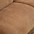 Chenille Fabric 2-Seater Sofa, Easy-Transport, Brown.