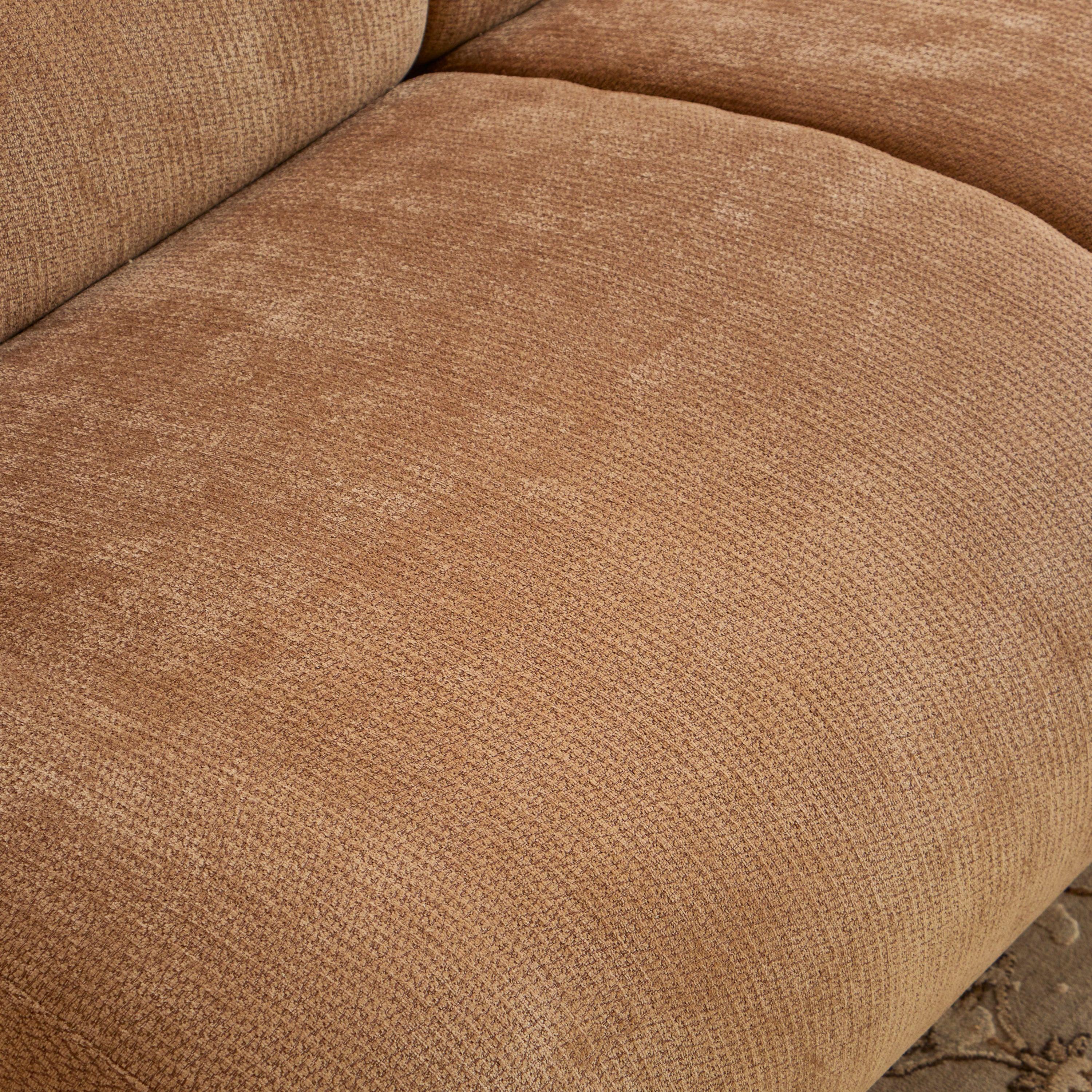 Chenille Fabric 2-Seater Sofa, Easy-Transport, Brown.