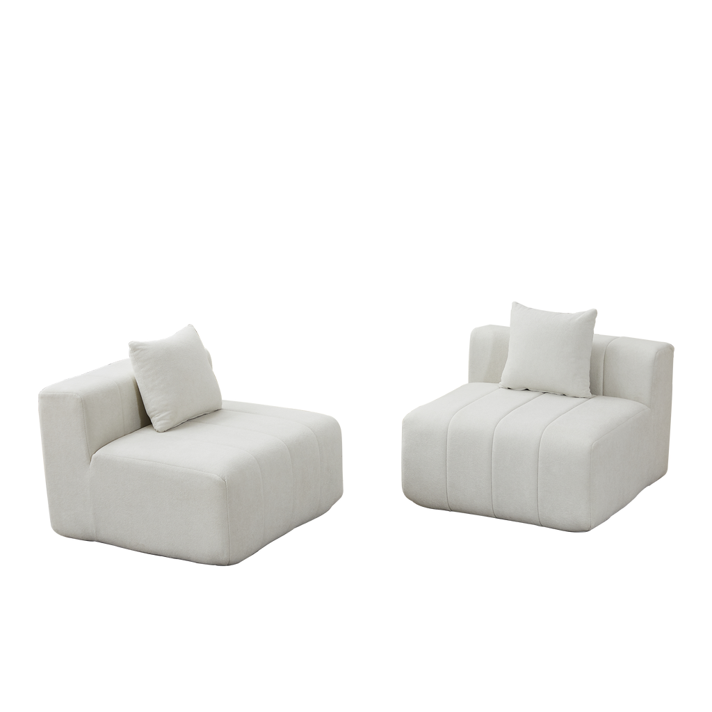 Chenille Sectional Sofa with Pillows for Living Room.