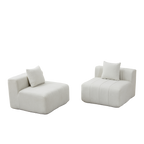 Chenille Sectional Sofa with Pillows for Living Room.