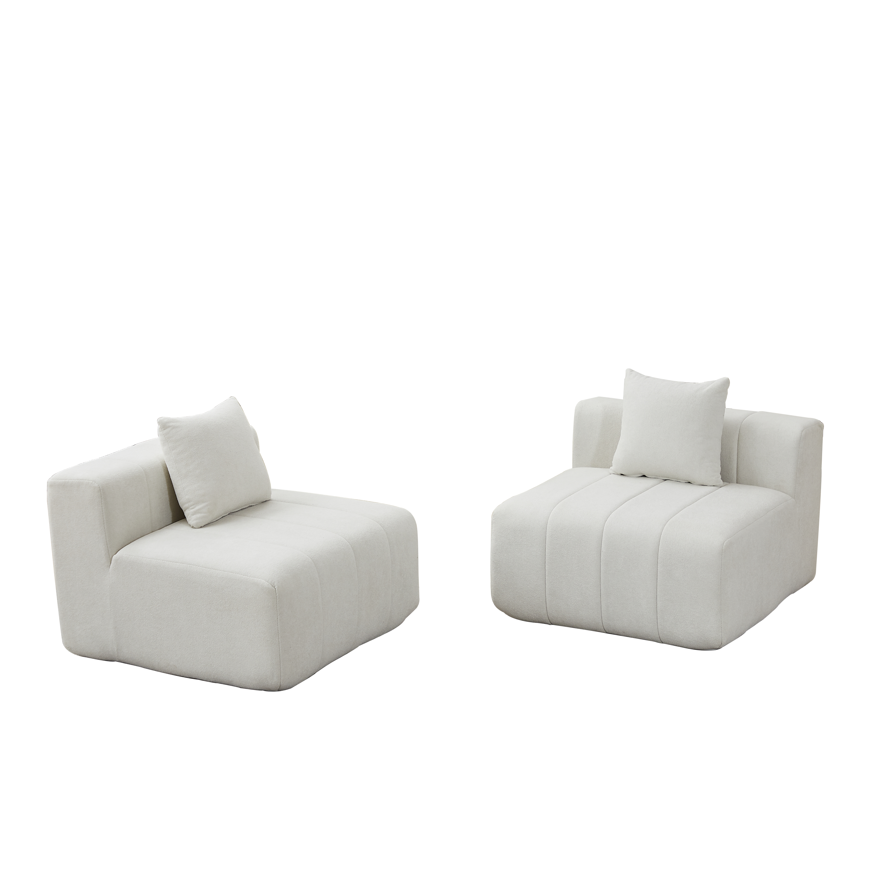 Chenille Sectional Sofa with Pillows for Living Room.