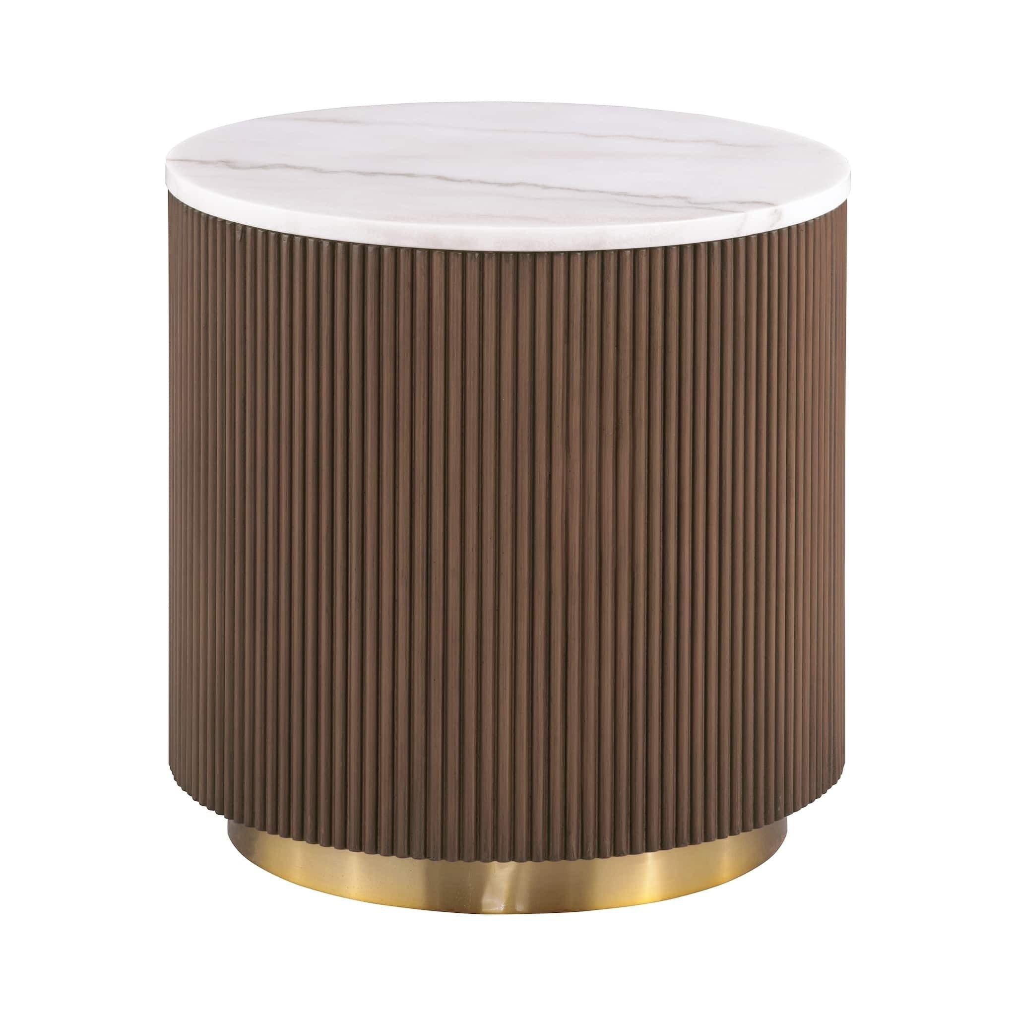 3pc Table Set with Marble Top and Gold Accents.