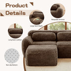 Modular Plush Sectional Sofa - Anti-Slip, No Assembly.