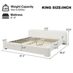 Cozy Boucle Upholstered Bed for King Size Bedrooms.