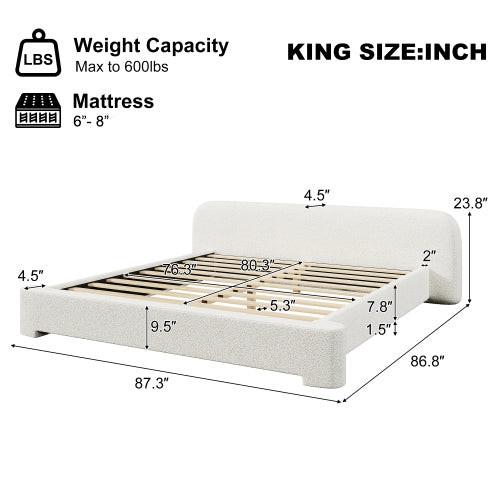 Cozy Boucle Upholstered Bed for King Size Bedrooms.