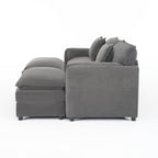 Modular Sectional Sofa with Ottomans for Living Room.