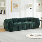 Chenille Foam Sofa - Modern Quilted Design for Comfort.
