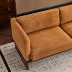 Modern 3 Seater Boucle Sofa with Solid Wood Base.