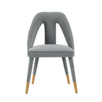 Neda Upholstered Velvet Dining Chair in Gray