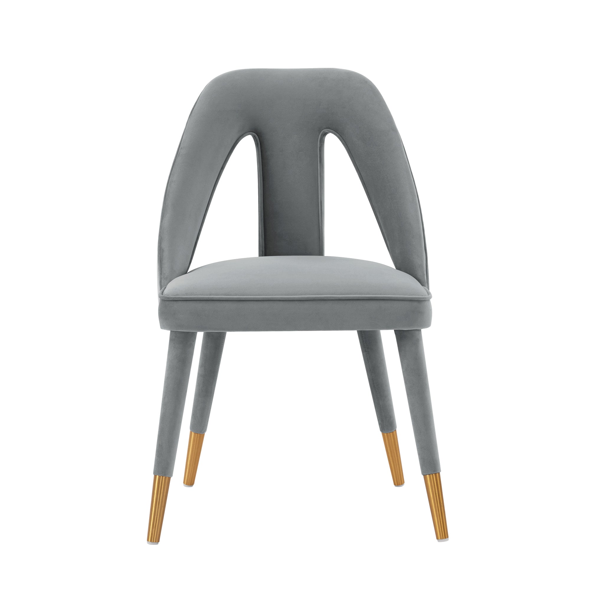 Neda Upholstered Velvet Dining Chair in Gray