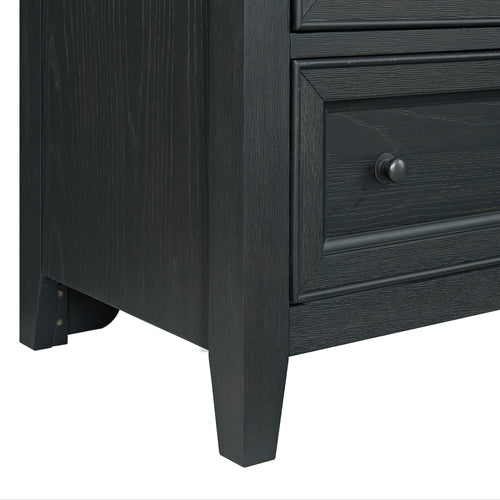 Black 3-Drawer Nightstand