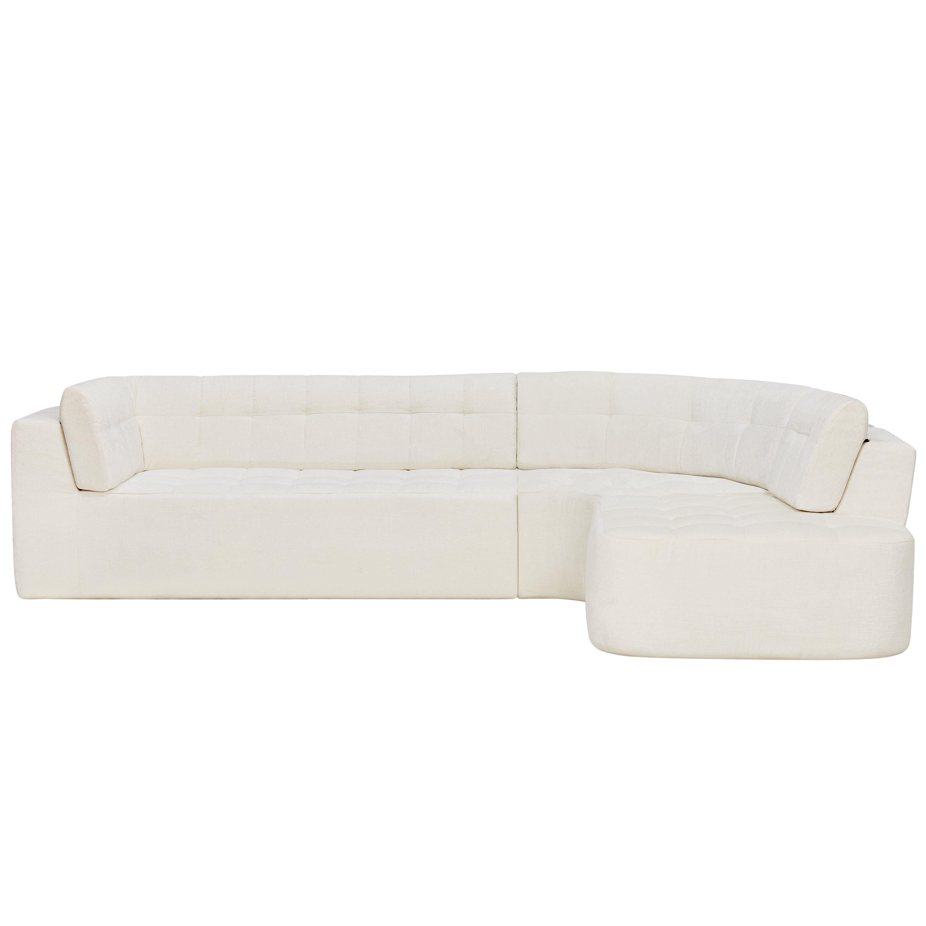 119'' Curved L-Shaped Sectional Sofa for Modern Living.