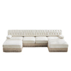 4-Seater Modular Sectional Sofa with 2 Ottomans.