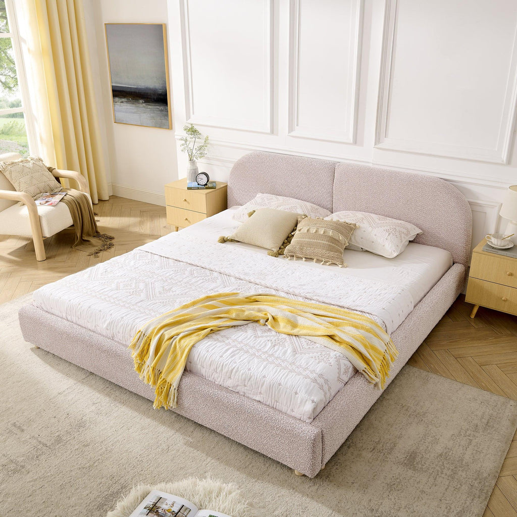 King Size Upholstered Bed Frame - Modern Minimalist Design.