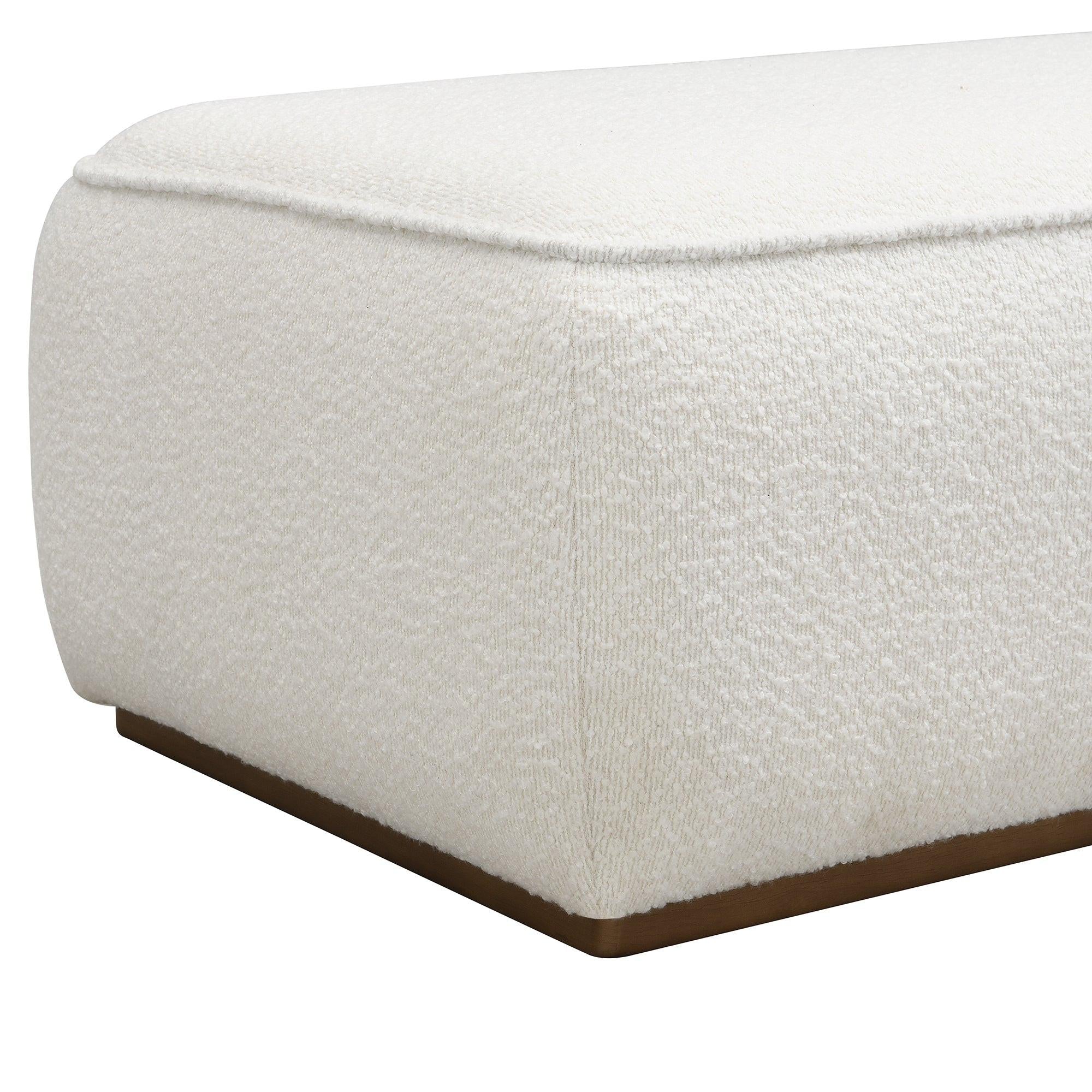 Beige Grainy Footstool for Modern or Nordic Home.